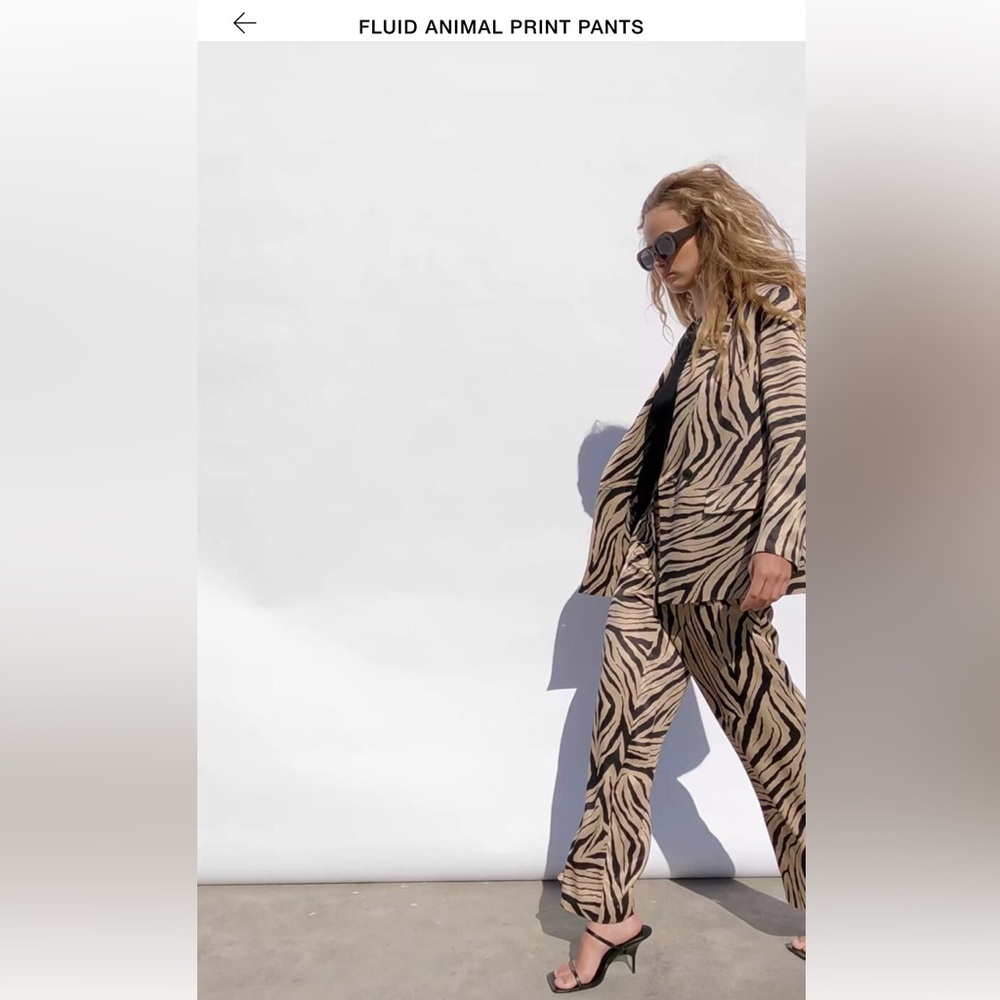 NWT Zara satin animal print pants